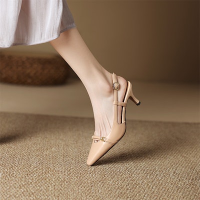 (Women) Luiza Barcelos 'Apricot Pointed Toe Buckle Stiletto' XWP1SK0692 Purchase (Women) Luiza Barcelos 'Apricot Pointed Toe Buckle Stiletto' XWP1SK0692