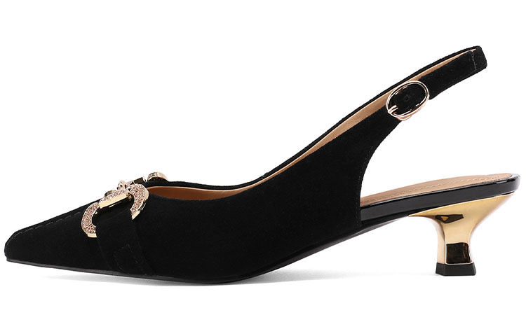 Buy (W) Luiza Barcelos 'High Heels Hitam Bentuk Runcing dengan Gesper Metal' X901101