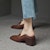 (W) Luiza Barcelos 'Tumit Blok Tali Gesper Coklat' X901073