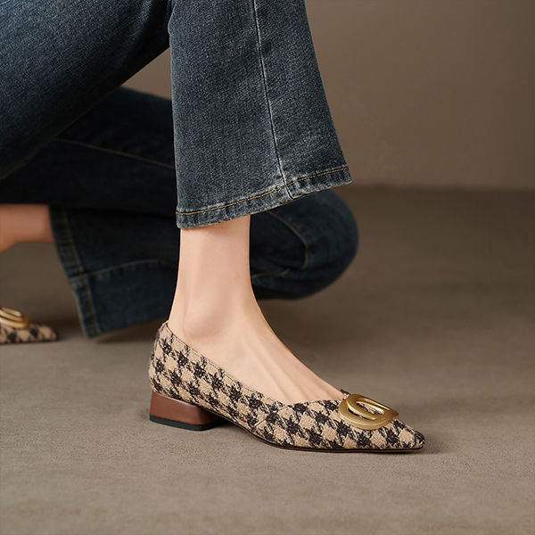 (W) Luiza Barcelos 'Brown Houndstooth with Metal Buckle' 圖 2