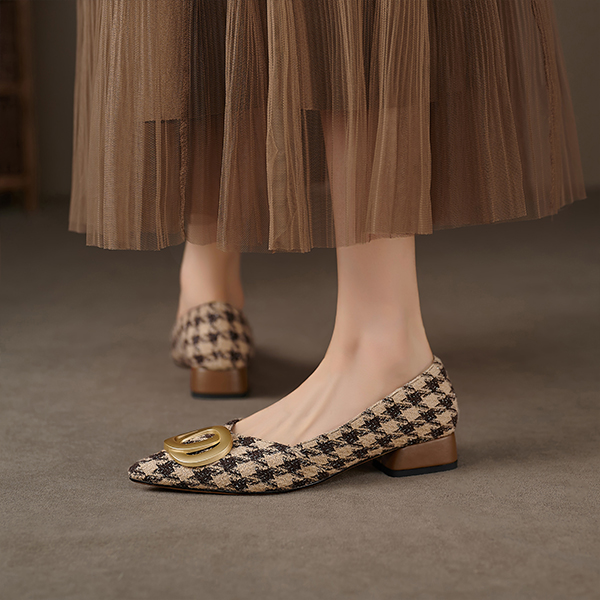 (W) Luiza Barcelos 'Brown Houndstooth with Metal Buckle' 圖 4