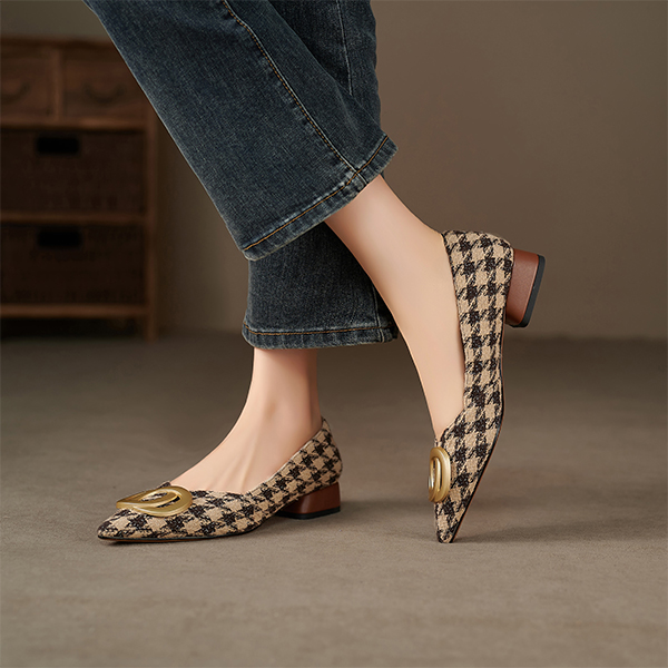 (W) Luiza Barcelos 'Brown Houndstooth with Metal Buckle' 圖 7
