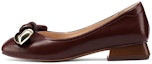 Buy (W) Luiza Barcelos 'Tumit Blok Logam Burgundy Berhujung Petak dengan Riben' X901118