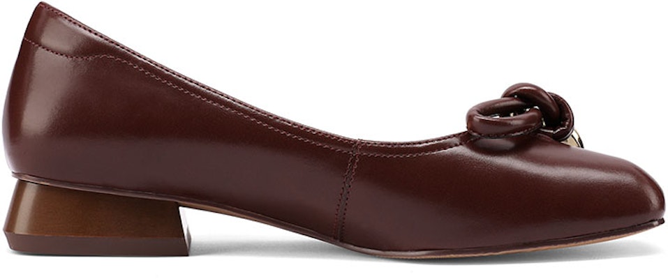 (Women) Luiza Barcelos 'Burgundy Metal Square-Toe Block Heel with Bow' X901118 Order (Women) Luiza Barcelos 'Burgundy Metal Square-Toe Block Heel with Bow' X901118
