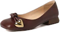 Lookbook (Women) Luiza Barcelos 'Burgundy Metal Square-Toe Block Heel with Bow' X901118