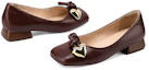 Shop (Women) Luiza Barcelos 'Burgundy Metal Square-Toe Block Heel with Bow' X901118