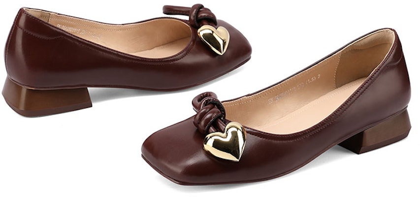(Women) Luiza Barcelos 'Burgundy Metal Square-Toe Block Heel with Bow' X901118 Shop (Women) Luiza Barcelos 'Burgundy Metal Square-Toe Block Heel with Bow' X901118