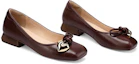 Purchase (Women) Luiza Barcelos 'Burgundy Metal Square-Toe Block Heel with Bow' X901118