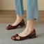 Details for (W) Luiza Barcelos 'Tumit Blok Logam Burgundy Berhujung Petak dengan Riben' X901118