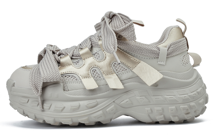 Buy Luiza Barcelos 女款 灰色 织物 厚底防滑 耐磨 舒适休闲 低帮 老爹鞋