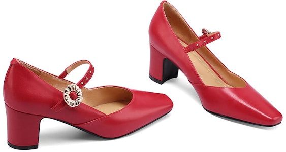 (W) Luiza Barcelos 金属扣尖头粗跟鞋 X900912 3