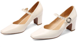 (W) Luiza Barcelos 金属扣尖头粗跟鞋 X900912 Purchase (W) Luiza Barcelos 金属扣尖头粗跟鞋 X900912