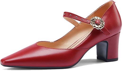 (W) Luiza Barcelos 金属扣尖头粗跟鞋 X900912 1