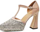 Buy (W) Luiza Barcelos 'Sepatu Hak Chunky Pink dengan Kepala Runcing dan Gesper' X9SK0405