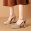 Order (W) Luiza Barcelos 'Sepatu Hak Chunky Pink dengan Kepala Runcing dan Gesper' X9SK0405