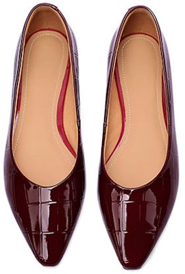 (W) Luiza Barcelos Sepatu Flat Kulit Mengkilap Berujung Lancip X900863 Shop (W) Luiza Barcelos Sepatu Flat Kulit Mengkilap Berujung Lancip X900863