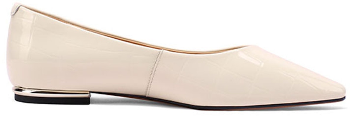 (W) Luiza Barcelos Sepatu Flat Kulit Mengkilap Berujung Lancip X900863 Cheap (W) Luiza Barcelos Sepatu Flat Kulit Mengkilap Berujung Lancip X900863