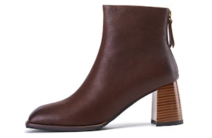 (Women) Luiza Barcelos Ankle Boot 'Brown Retro Block Heel' X902060 (Women) Luiza Barcelos Ankle Boot 'Brown Retro Block Heel' X902060