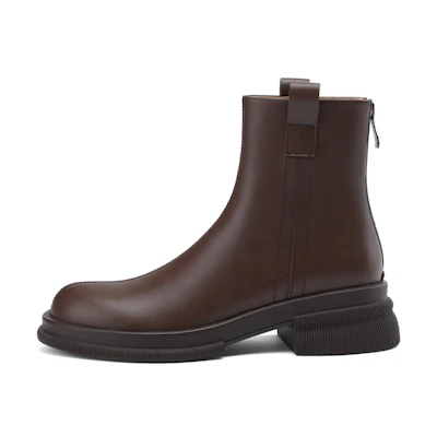 (W) Luiza Barcelos Ankle Boot 'Brown Retro Chunky Heel'