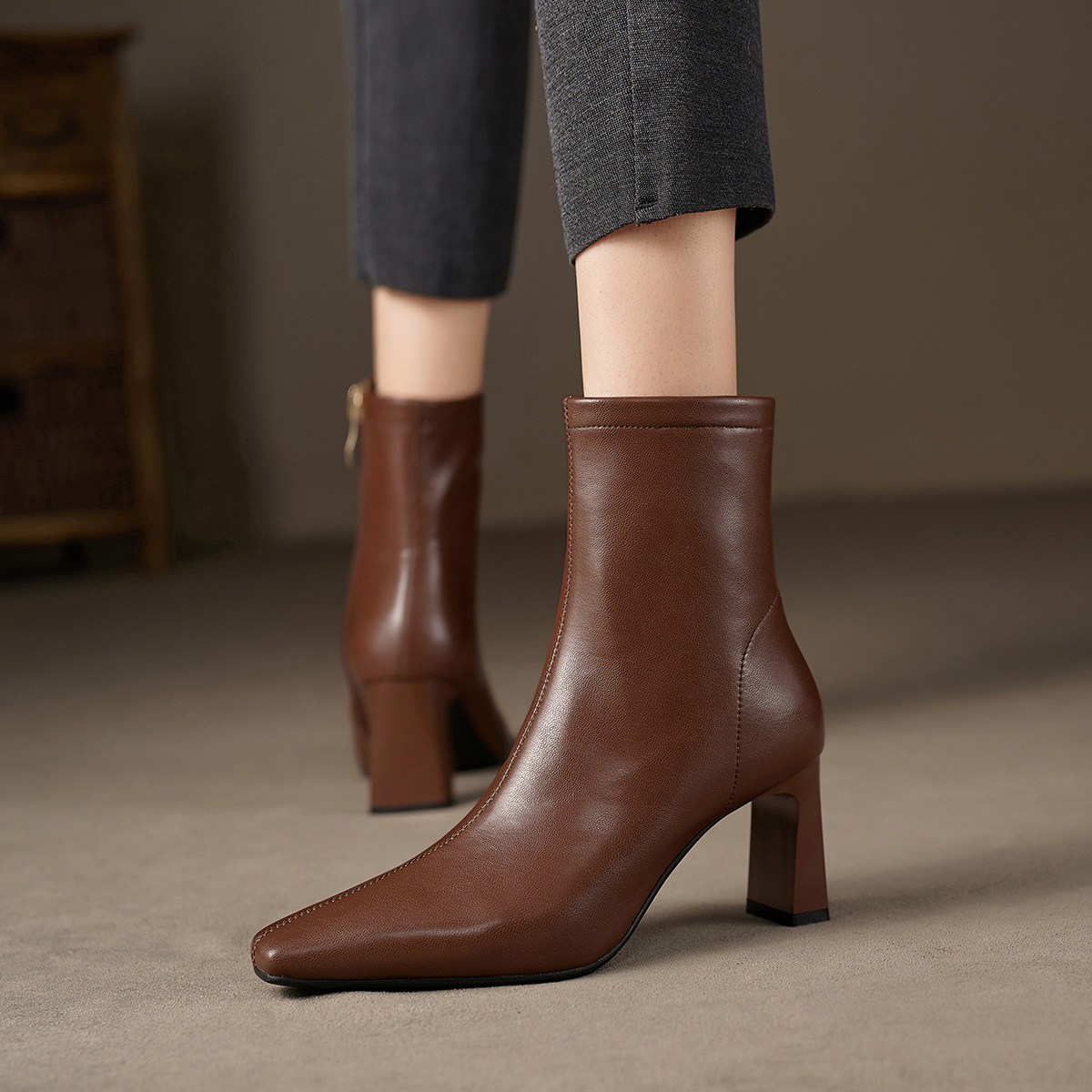 (W) Luiza Barcelos Ankle Boot 'Retro Temperament Brown' 圖 5