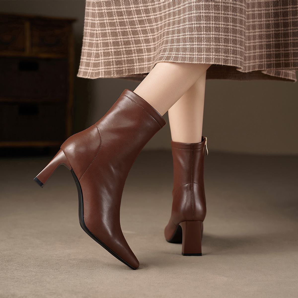 (W) Luiza Barcelos Ankle Boot 'Retro Temperament Brown' 圖 6