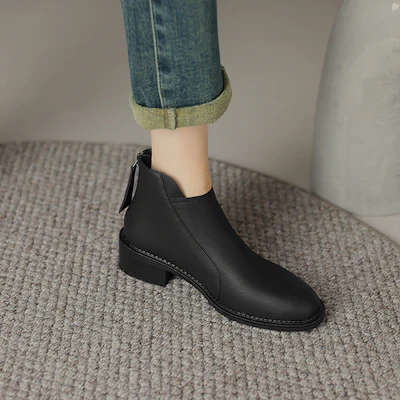 (W) Luiza Barcelos Sepatu Bot Kulit Hitam Pendek X902167 Details for (W) Luiza Barcelos Sepatu Bot Kulit Hitam Pendek X902167