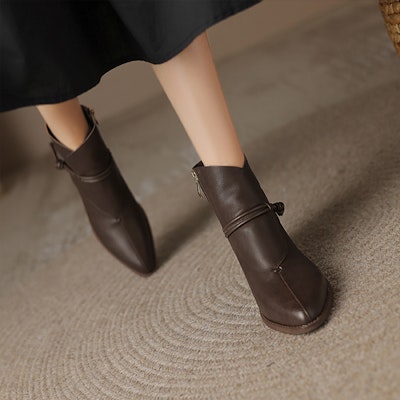 (Women) Luiza Barcelos Ankle Boots 'Dark Brown' X902026 Lookbook (Women) Luiza Barcelos Ankle Boots 'Dark Brown' X902026