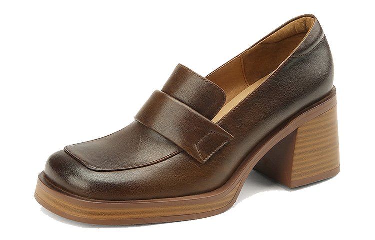 (Women) Luiza Barcelos Ankle Strap Block Heel 'Brown' X900578