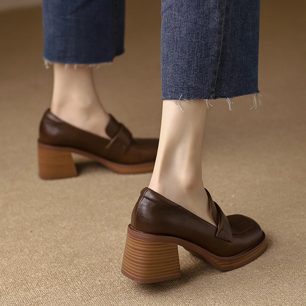 Order (Women) Luiza Barcelos Ankle Strap Block Heel 'Brown' X900578