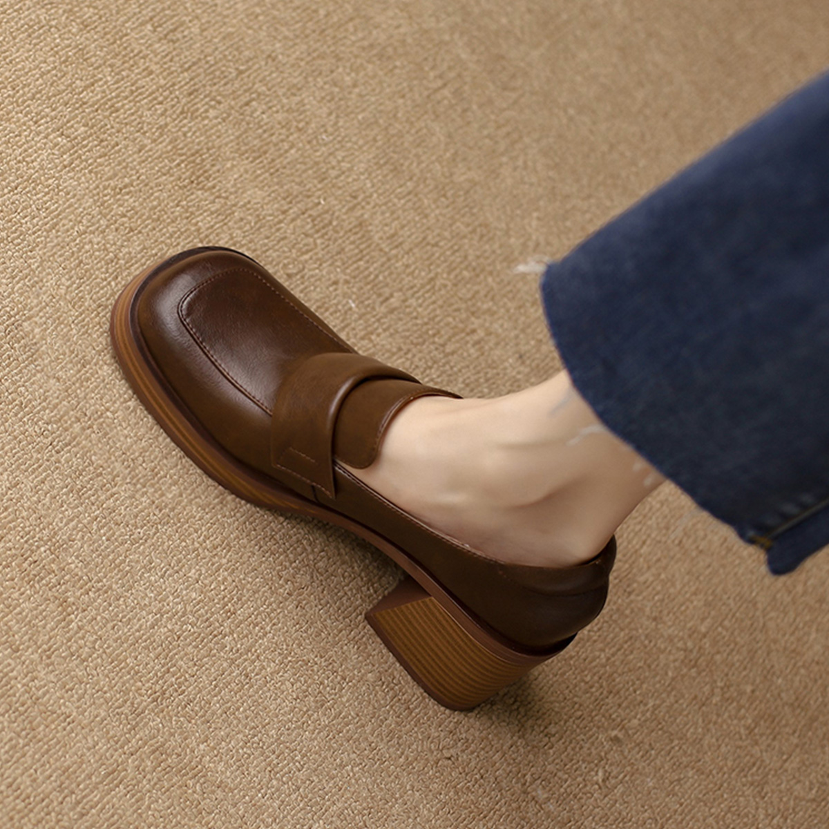 Purchase (Women) Luiza Barcelos Ankle Strap Block Heel 'Brown' X900578