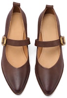 Luiza Barcelos 牛皮革尖頭一字帶搭扣粗跟高跟鞋 4cm 女款 Purchase Luiza Barcelos 牛皮革尖頭一字帶搭扣粗跟高跟鞋 4cm 女款