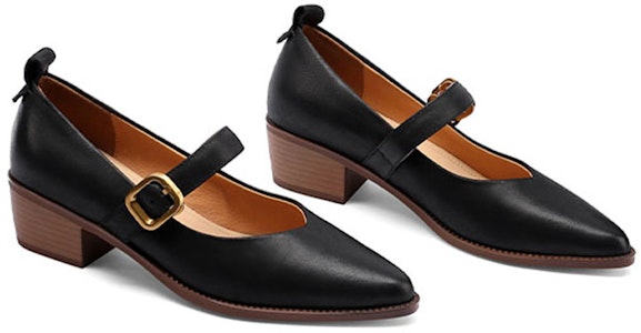 (W) (女性用) ルイザバルセロス アンクルストラップ バックル ブロックヒール 'レザーポインテッドトゥ' X900837 X900837 2