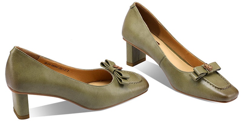 (Women) Luiza Barcelos Block Heel Pump 'British Green' X900945 Shop (Women) Luiza Barcelos Block Heel Pump 'British Green' X900945