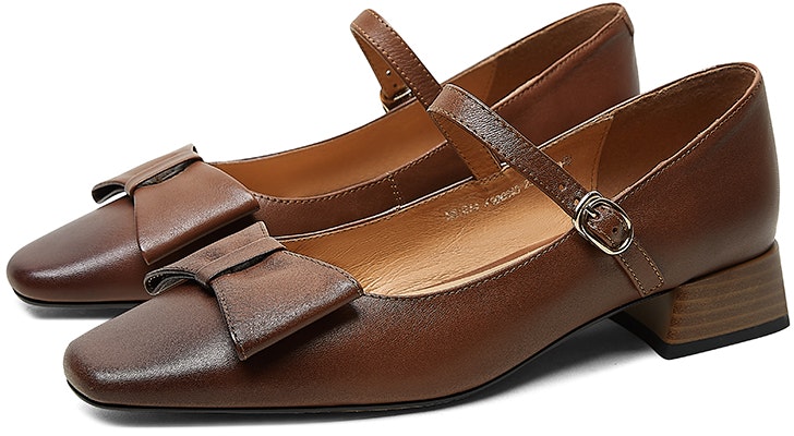 (W) Sandal Tumit Blok Kulit Coklat Luiza Barcelos X900843 Purchase (W) Sandal Tumit Blok Kulit Coklat Luiza Barcelos X900843