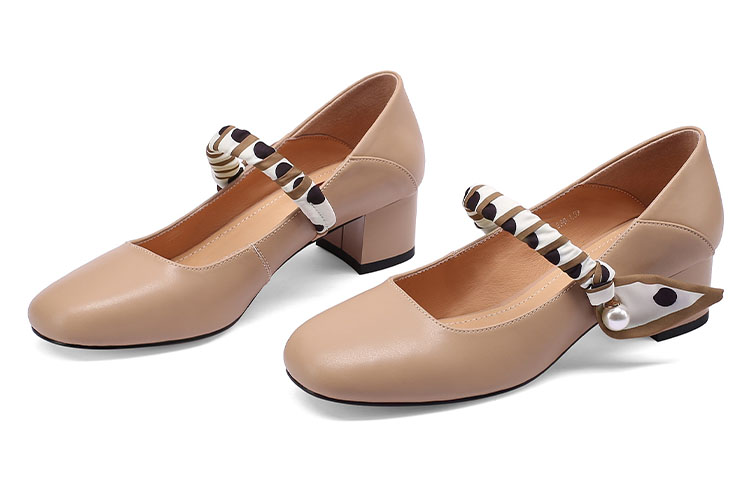 Shop (W) Luiza Barcelos珍珠装饰块跟凉鞋 '棕色皮革' X900873