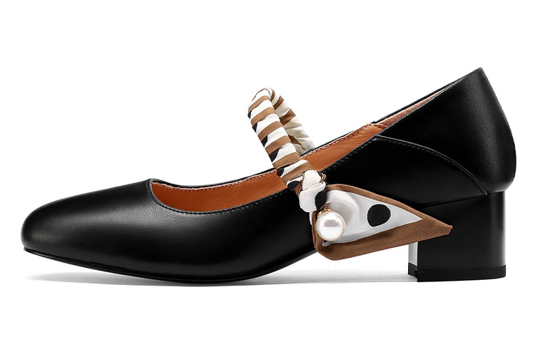 Details for (W) Luiza Barcelos珍珠装饰块跟凉鞋 '棕色皮革' X900873