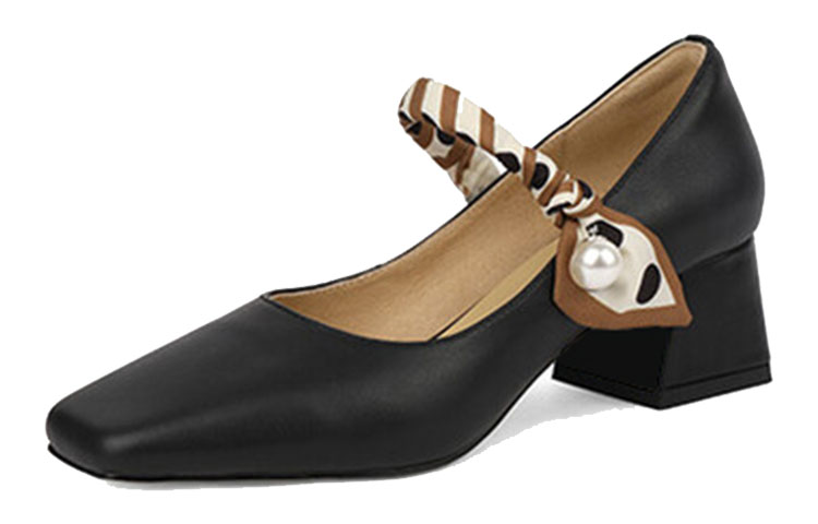 Cheap (W) Luiza Barcelos珍珠装饰块跟凉鞋 '棕色皮革' X900873