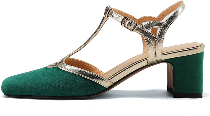 (W) Luiza Barcelos Block Heel Slingback 'Hijau & Emas Gesper' X9SK0833 Buy (W) Luiza Barcelos Block Heel Slingback 'Hijau & Emas Gesper' X9SK0833