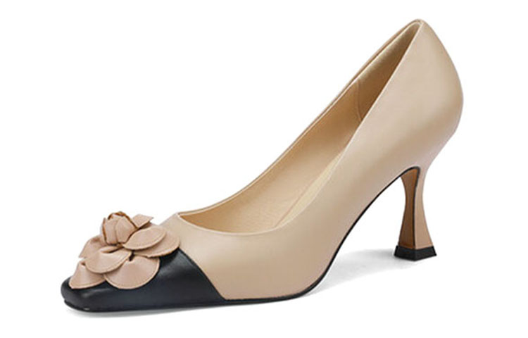 Lookbook (W) 卢伊莎·巴塞洛斯雕刻羊皮杏色尖头高跟鞋 X900915