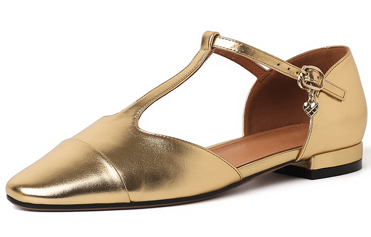 (Women) Luiza Barcelos Casual Chunky Heel 'Gold Buckle Patchwork' XWP1SK0495