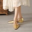 Lookbook (W) Luiza Barcelos Kasual Tumit Tebal 'Patchwork Gelang Emas' XWP1SK0495