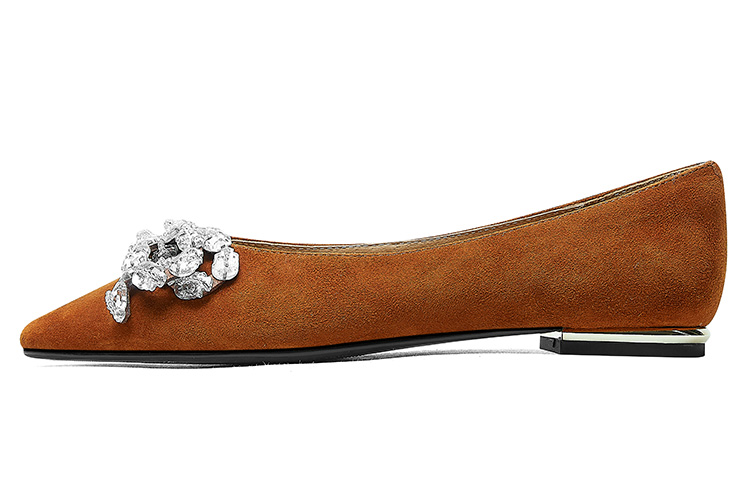 (W) Luiza Barcelos Casual Flat 'Apricot Suede with Crystal Butterfly Knot' 圖 7