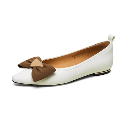 (W) Luiza Barcelos Casual Flat 'Beige Bow'