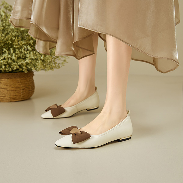 Purchase (Women) Luiza Barcelos Casual Flat 'Beige Bow' XWP1SK0207