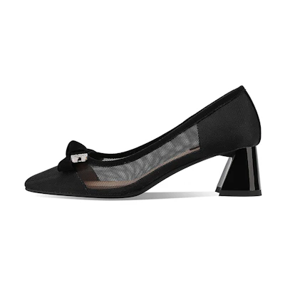(W) Luiza Barcelos Casual Flat 'Black Bow Cut-Out'