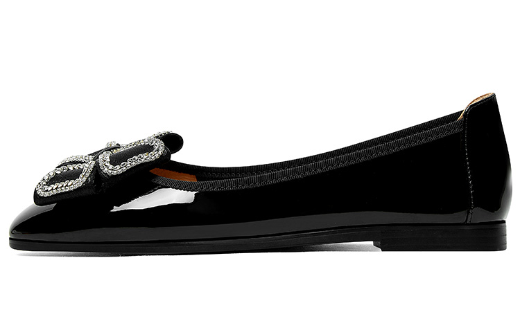 (Women) Luiza Barcelos Casual Flat 'Black Crystal Bow' X901222