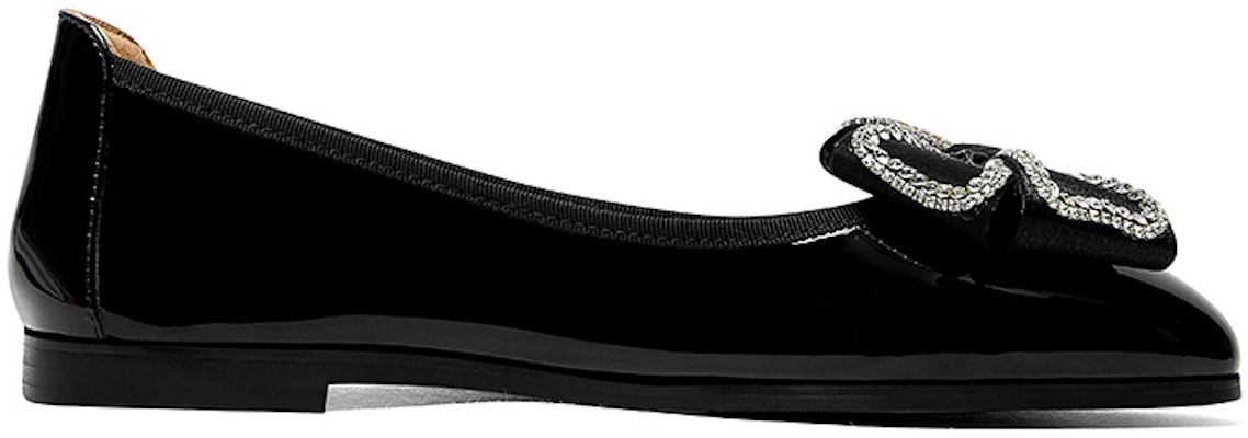 (W) Luiza Barcelos Flat Kasual 'Hitam Crystal Bow' X901222 Order (W) Luiza Barcelos Flat Kasual 'Hitam Crystal Bow' X901222