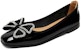 (W) Luiza Barcelos Kasut Rata Kasual 'Black Crystal Bow' X901222