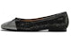 (W) Luiza Barcelos Kasut Flat Kasual 'Black Rhinestone Bow' X901937