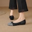 Shop (W) Luiza Barcelos Kasut Flat Kasual 'Black Rhinestone Bow' X901937